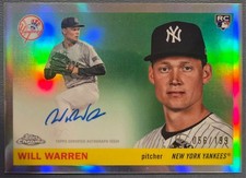 2025 Will Warren Topps Chrome Platinum, On-Card Auto #/199, Rookie Card (RC). rookie card picture