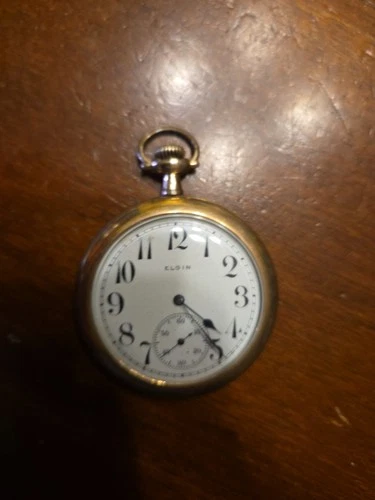 ANTIQUE ART DECO ELGIN GRADE 364 MODEL 3 15j 12s  POCKET WATCH 1913 Runs