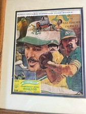 1973 American League Playoff Series Program Oakland/baltimore With Ticket