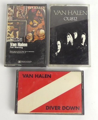 Musikkassette - VAN HALEN - OU812 + Diver Down + Fair Warning - 3 Tapes MC