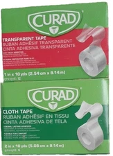 18 Rolls Curad All Purpose Adhesive Tape 2"x10 yds & 1"x10 yds