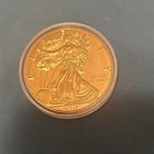 American Eagle Walking Liberty 2017 Colorized Gold Plated 1oz .999 Silver Dollar