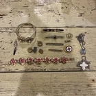 Small Lot Of Vintage Costume Jewelry Brooch Pendant Cuff links Pins