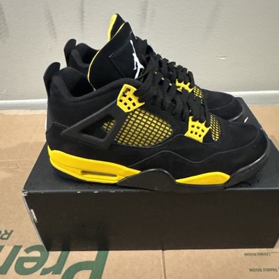 Size 8.5 Jordan 4 Retro Yellow Black Thunder DH6927017 | eBay