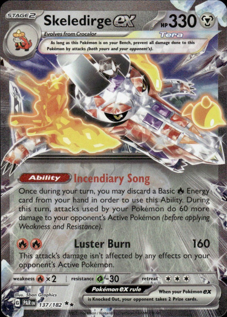 Skeledirge ex 137/182 Double Rare Paradox Rift Pokemon Near Mint