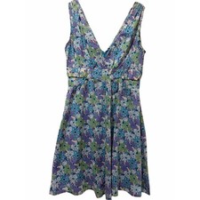 Marc by Marc Jacob's 6 Aruba Blue Purple Floral Sleeveless Dress Summer B13