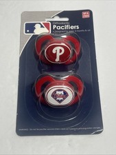 Philadelphia Phillies Baby Pacifiers 2 Pack NEW MLB Infant Newborn Child Binky