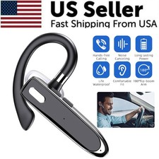 Bluetooth 5.3 Trucker Wireless Headset Earpiece Dual Mic Earbud Noise Cancelling