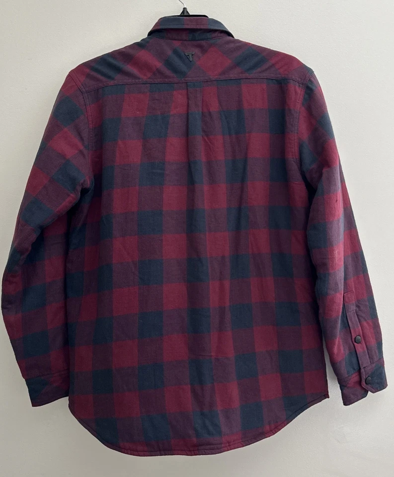 Triumph Men’s Riding Shirt size L Quilted Red Gray Plaid - Image 3 of 4