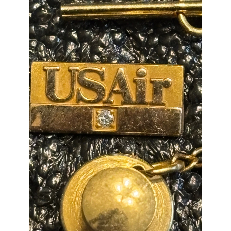 Pin de solapa USAIR empleado 20 años 1/10 10K GF diamante coleccionable piloto de aviación Foto 2 de 4