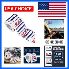 300 Pcs Oil Change Stickers 2 x 2 Removable Vinyl Labels for Windshield, ...