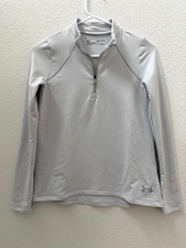 Under Armour Light Gray Quarter Zip Pullover, Girl's Medium