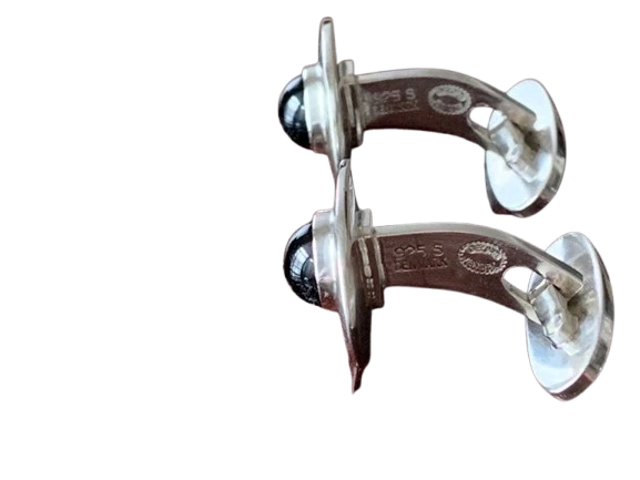 Gemelos GEORG JENSEN 203A plata de ley 925 ónix negro Andreas Mikkelsen Foto 4 de 4