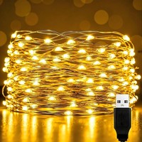 LED Lichterkette 10M 100LED Kupferdraht Innen USB Mit Stecker Beleuchtung