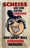 Blechschild 18X12 Cm Scheiss Auf Den Guten Eindruck Dekoration Spruch Zitat Deko