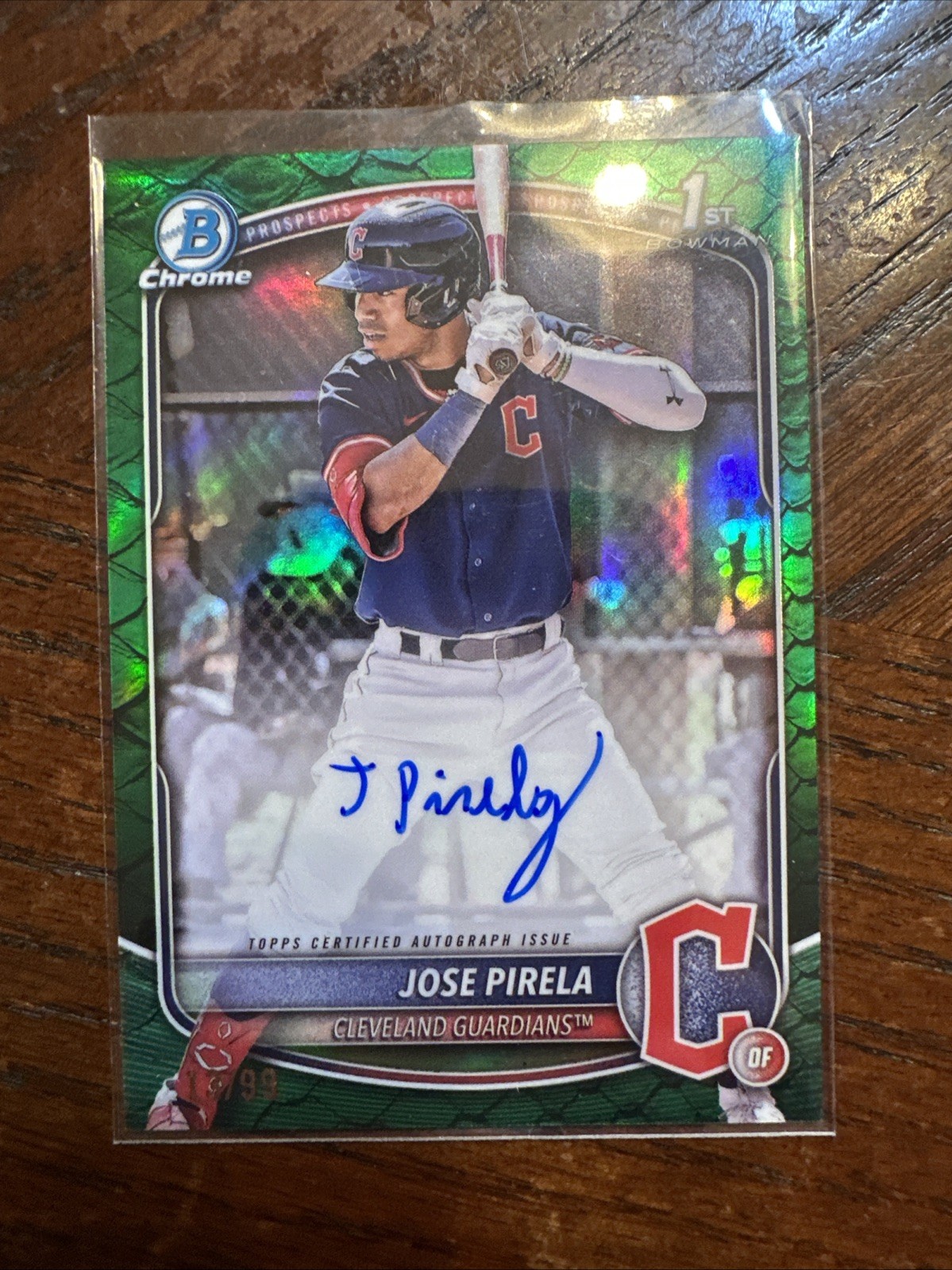 Jose Pirela 2025 1st Bowman Chrome Green Scale  Auto #13/99