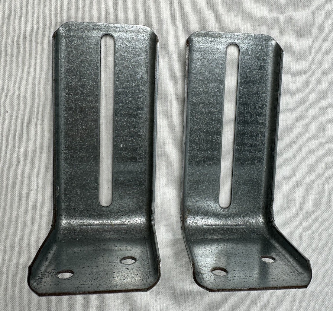 Lot of 2 Galvanized Steel Angle Brackets – Heavy Duty Mounting /Support Hardware