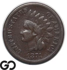 1874 Indian Head Cent Penny, Better Date