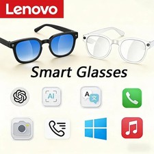 Lenovo AI Smart Glasses 4K HD Camera WiFi Recording Music Sunglasses 3 Lenses