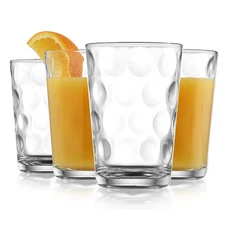 Home Essentials Juice Glasses Set Of 4 Water Tumbler Glasses Cups 7 oz Uses f...