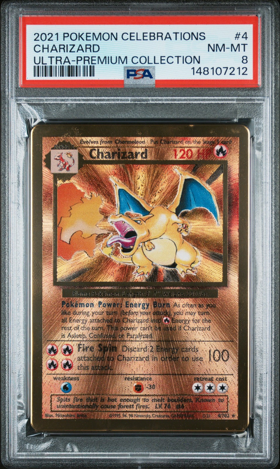 2021 POKEMON CELEBRATIONS ULTRA-PREMIUM COLLECTION #4 CHARIZARD PSA 8