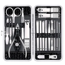 Nail Clippers Set 18-Piece Stainless Steel Manicure Pedicure Grooming Kit