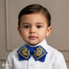 Blue Mexican Kids Embroidered Charro Mo o   Traditional Baby Mariachi Bow