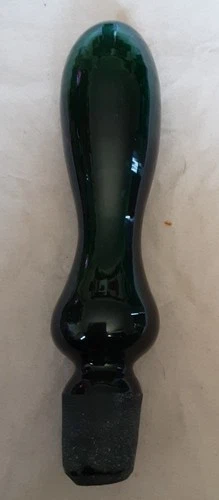 Vintage Blenko Dark Green Glass Stopper 8" Long