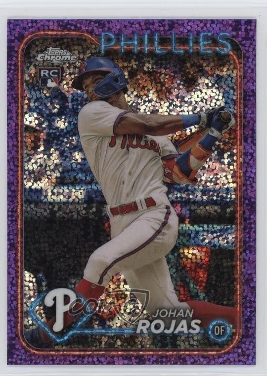 2024 Topps Chrome Purple Speckle Refractor /299 Johan Rojas #273 Rookie RC 0nr3