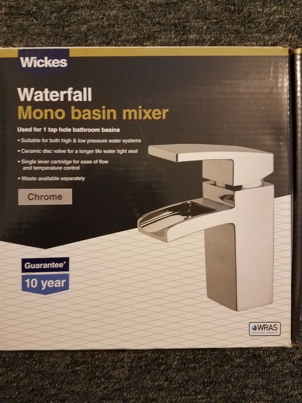 Wickes Waterfall Mono Basin Mixer Used for 1Tap Hole bathroom Basins
