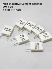 5W Non-inductive Cement Resistor ±5%, Series Resistance Values 0.01Ω to 100Ω