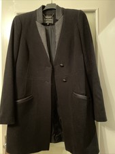 Eva Kayan Black Wool Coat Size 38 Excellent Cond