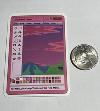 Square Paint Nature Scene Sticker Decal Super Cool Multicolor Embellishment Cute
