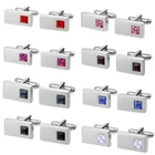 Mens Fashion Cufflink Rectangle With Rhinestone Business Wedding Party Virens Em