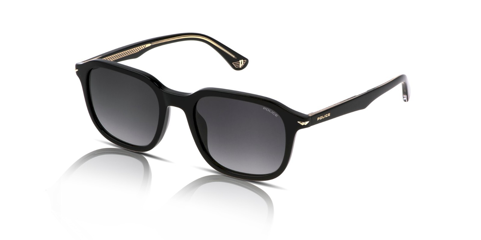 Police Champ 5 SPLL81 0700 Shiny Black/Smoke Gradient Sunglasses