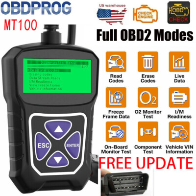 MT100 Automotive OBD2 Code Reader Scanner Car Check Engine Fault Diagnostic Tool