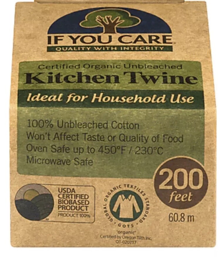 Kitchen Twine Organic Unbleached - 3 Pack - 200 feet per pack - If You Care