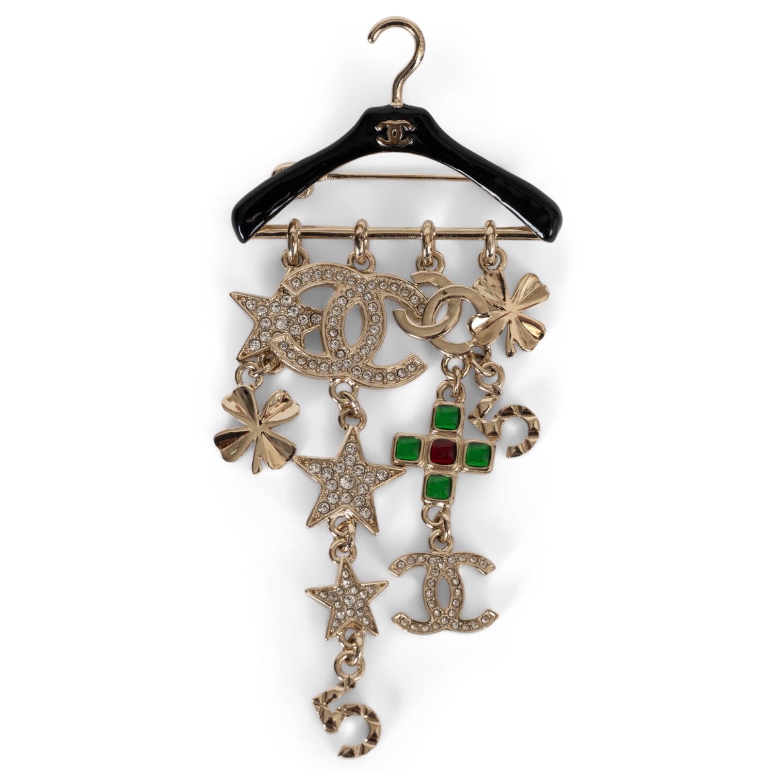 CHANEL 23C Monte Carlo Gold Charms Hanger Brooch