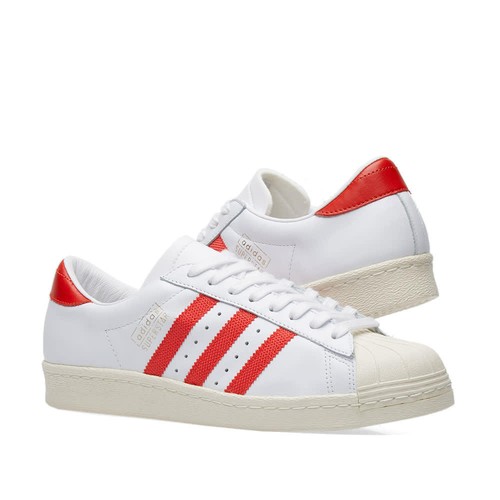 Da Uomo Adidas Superstar OG Scarpe Bianco/Rosso Vintage Retrò 70 * | eBay