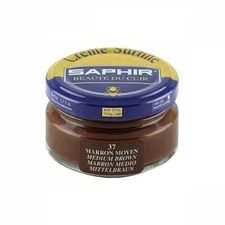 Medium Brown Saphir Shoe Creme 50ml Jar - Made in France - Beaute du Cuir