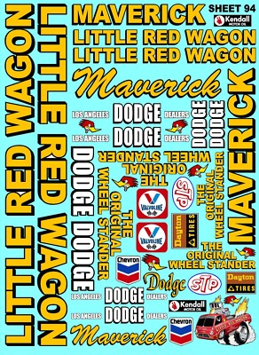 CLEAR VINYL RACING Sticker 94 Lil' Red Wagon-R/C MODEL Die-cut -Decals 1/8 -1/10