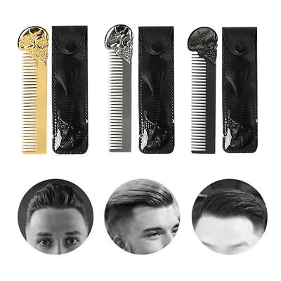 Legierung Herren Bartkamm Taschenkamm Schnurrbartkamm Haarstyling Pflege Friseur