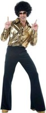 Cool Disco King Groovy Flashy Halloween Dance Party Costume Adult Men PLUS 48-52