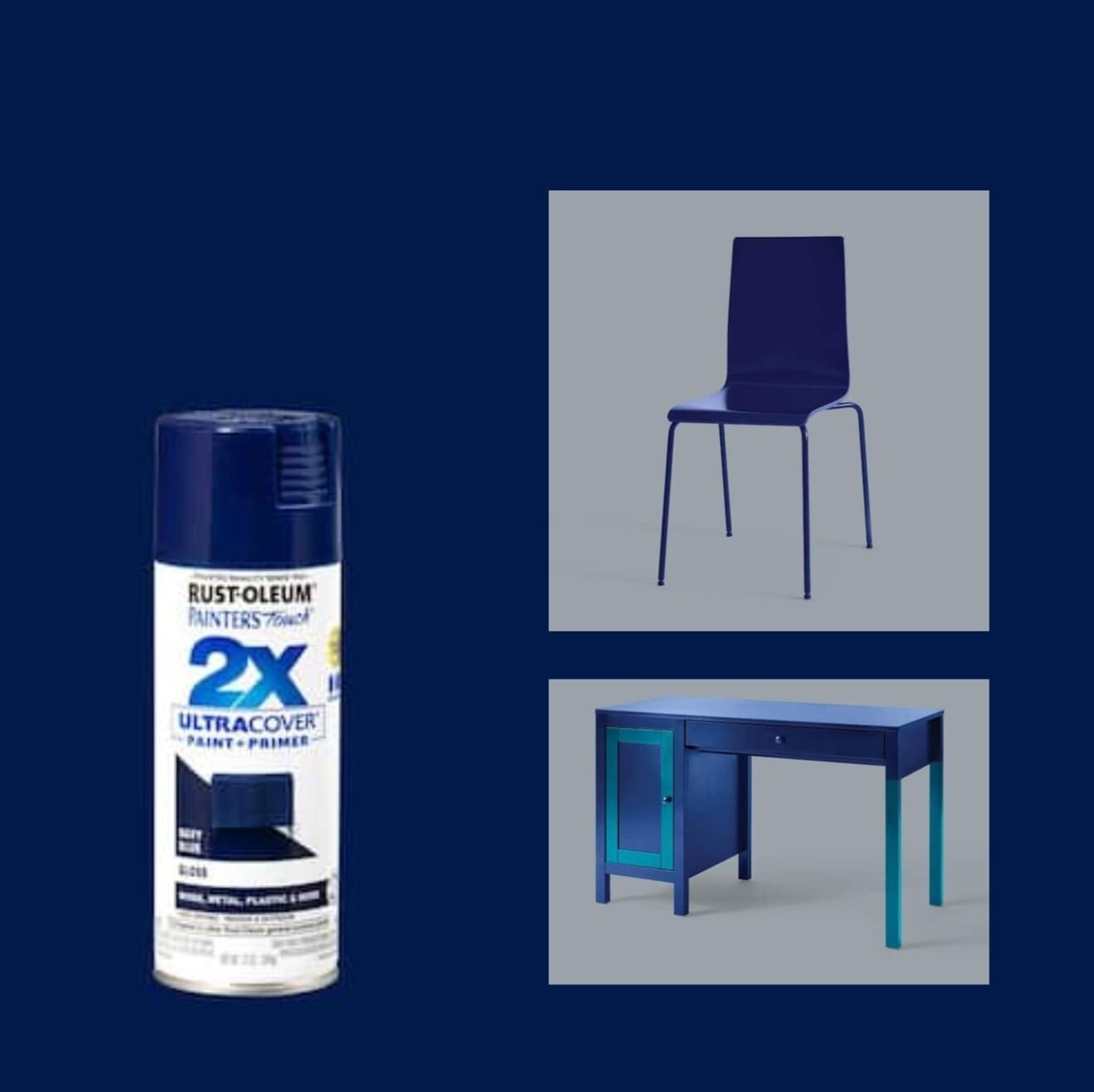 12 oz Gloss Navy Blue General Purpose Spray Paint Durable, Quick