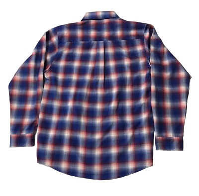 Dixxon Flannel Shirt Mens Glory Red White Blue Plaid Button Down Large
