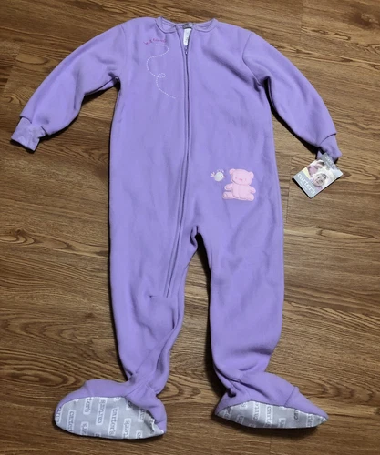 NWT Carter’s Purple Fleece Blanket Sleeper Footie Pajamas Girls 4T