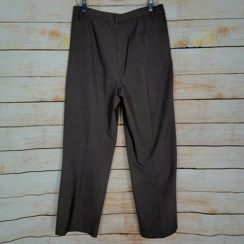 Christopher & Banks Mujer Pantalones Talla 12 Elastizados Marrón Cremallera Bolsillos Rectos - Imagen 6 de 8