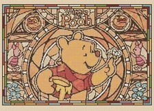 Winnie the Pooh Stained Glass Counted Cross Stitch CHART No. 10-359c