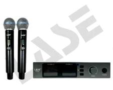 LASE 200-Channel Wireless Microphones System, Dual UHF Metal Cordless Mic Set