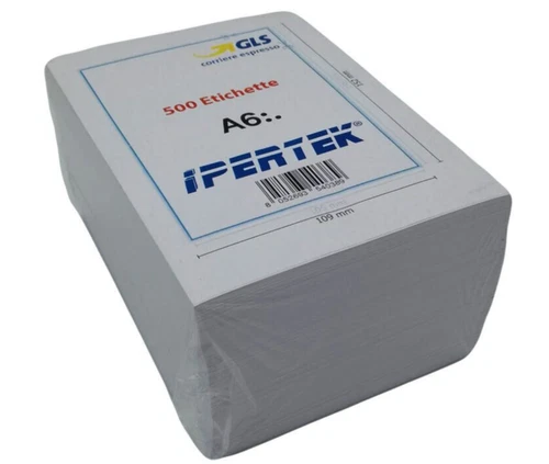 500 Etichette adesive formato A6 stampabili 105 x 148 mm spedizioni carta bianca